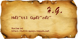 Hüttl Győző névjegykártya
